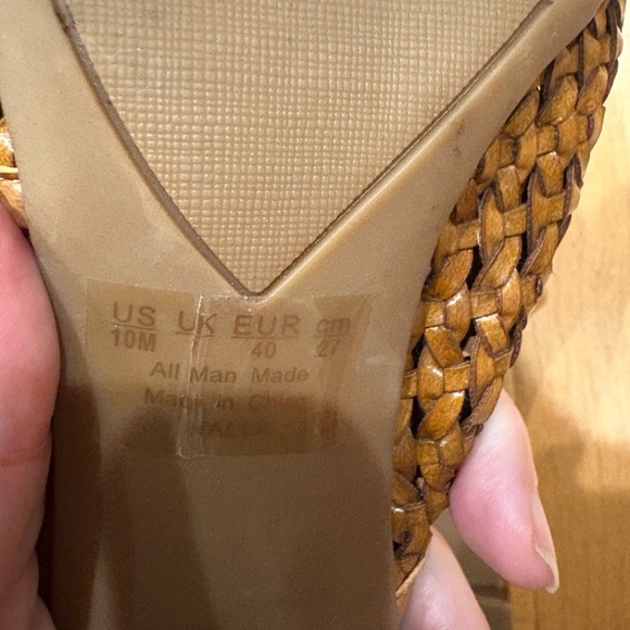 Franco Sarto Nalla leather mules slides shoes sz 10 woven - Picture 6 of 8